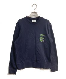 LACOSTE（ラコステ）の古着「タイムラインクロックプリントクルーネックスウェット　SH5742」｜ネイビー