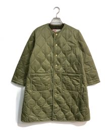 Traditional Weatherwear×Spick and Span（トラディショナルウェザーウェア×スピックアンドスパン）の古着「キルティングノーカラーコート　ARKLEY LONG　L202APQCO0251MJ」｜グリーン