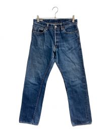 MOMOTARO JEANS（桃太郎ジーンズ）の古着「出陣スリムストレート ボタンフライ デニムパンツ　0205SP」｜インディゴ