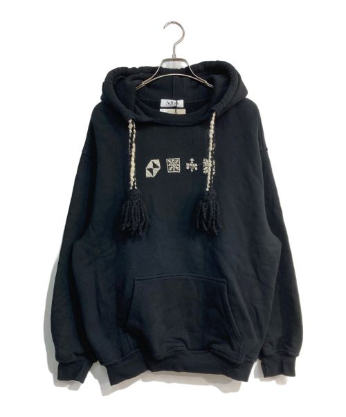 ADISH（アディッシュ）Adish (アディッシュ) Wared Lokiya Tassels Hoodie ブラック サイズ:Lの古着・服飾アイテム