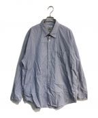 goldゴールド）の古着「120/2 BROAD STRIPE REGULAR COLLAR BIG SHIRT　THOMAS MASON　GL28299」｜ブルー×ホワイト