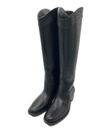 Saint Laurent Paris（サンローランパリ）の古着「Calfskin Kate 105 Western Knee High Boots」｜ブラック