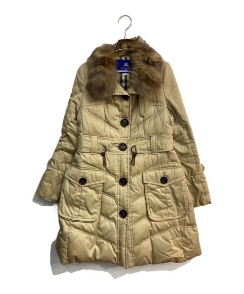 BURBERRY BLUE LABEL（バーバリーブルーレーベル）BURBERRY BLUE LABEL (バーバリーブルーレーベル) 中綿コート　FRF09-588-40 ベージュ サイズ:40の古着・服飾アイテム