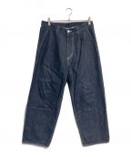 Graphpaperグラフペーパー）の古着「Selvage Denim Two Tuck Pants　GU233-40188RB」｜インディゴ