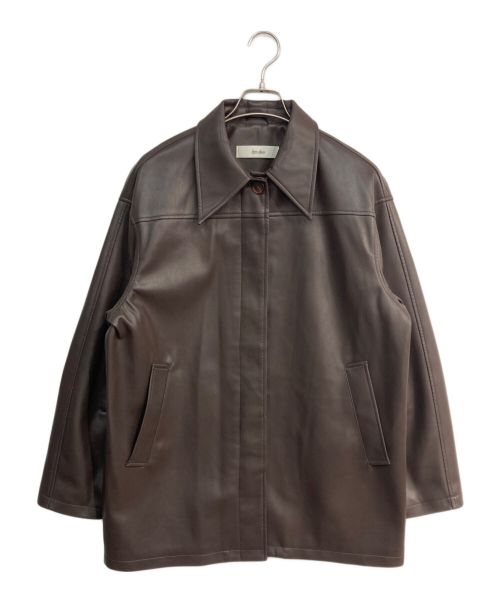 anuke（アンヌーク）anuke (アンヌーク) Ecoleather Over jacket　24AW　62420103 ブラウン サイズ:36の古着・服飾アイテム