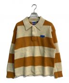 Patagoniaパタゴニア）の古着「Recycled Wool-Blend Rugby Sweater　 50周年記念 23AW　50900」｜オレンジ×ベージュ