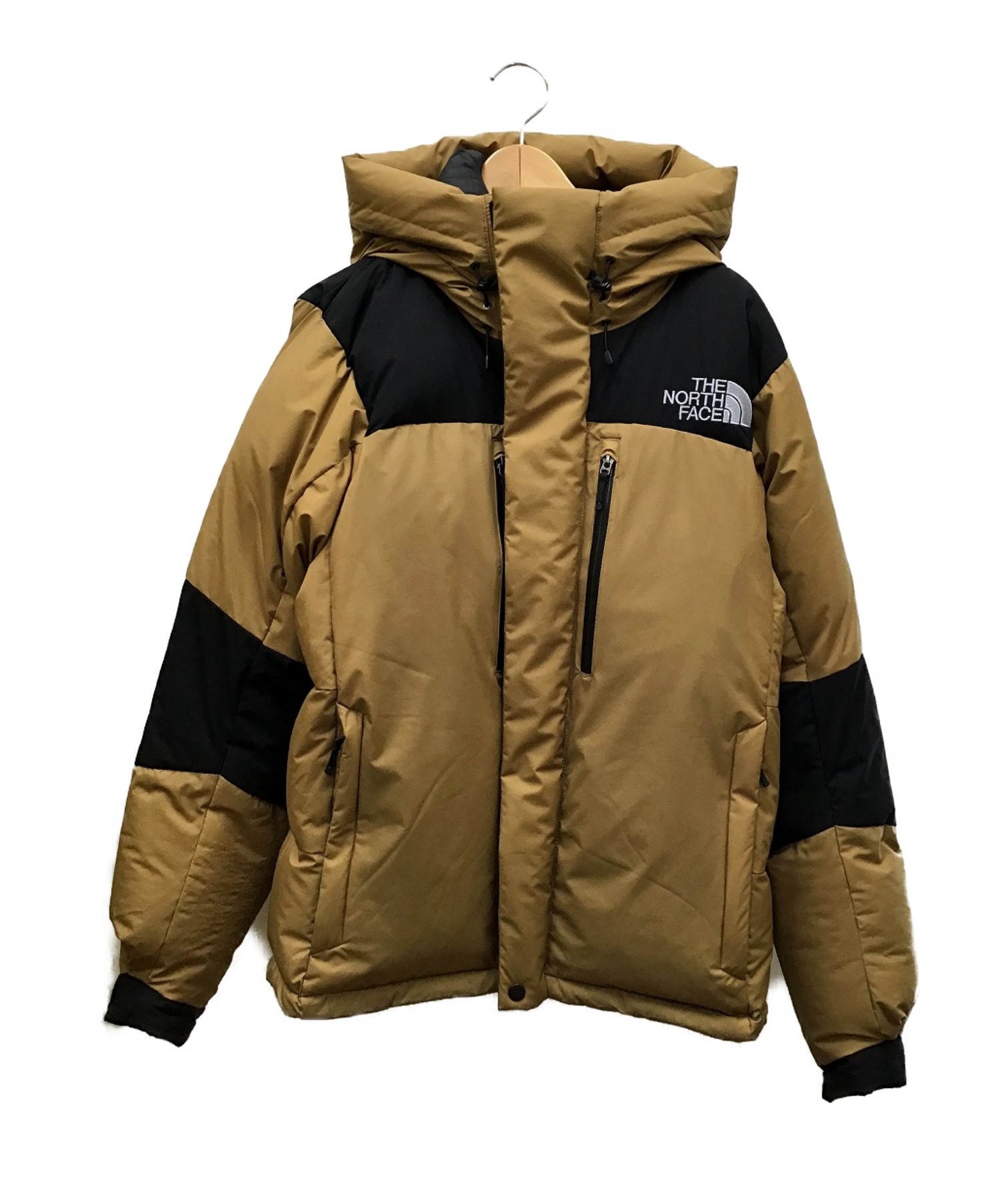 中古 古着通販 The North Face ザ ノース フェイス フーデッドダウンジャケット ベージュ ブラック サイズ L ブランド 古着通販 トレファク公式 Trefac Fashion