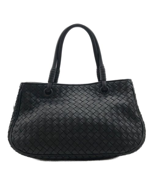 BOTTEGA VENETA（ボッテガベネタ）BOTTEGA VENETA (ボッテガベネタ) イントレチャート サッチェル ハンドバッグ ブラックの古着・服飾アイテム