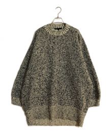 08sircus（ゼロエイトサーカス）の古着「Wool Cotton melange dolman sweater/ウール コットン メランジ ドルマン セーター」｜ブラック×アイボリー