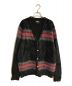 stussy（ステューシー）の古着「STRIPE SHAGGY CARDIGAN/ストライプ シャギー カーディガン」｜ブラック