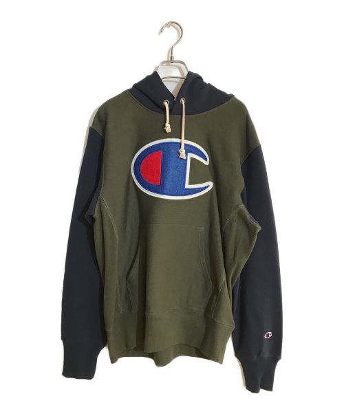 Champion（チャンピオン）Champion (チャンピオン) Reverse Weave Sweat Hoody/ グリーン サイズ:SIZE Lの古着・服飾アイテム