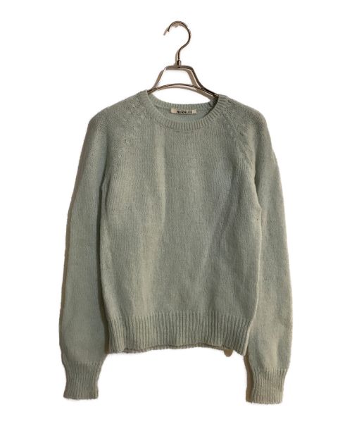 AURALEE（オーラリー）AURALEE (オーラリー) PURE SHETLAND WOOL KNIT P/O/ピュアシェットランドウールニット スカイブルーの古着・服飾アイテム