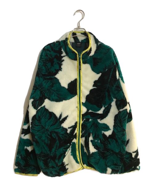 HUF（ハフ）HUF (ハフ) SATIVA FLORAL F/Z SHERPA/サティバフローラルF/Zシェルパ グリーン サイズ:SIZE Lの古着・服飾アイテム