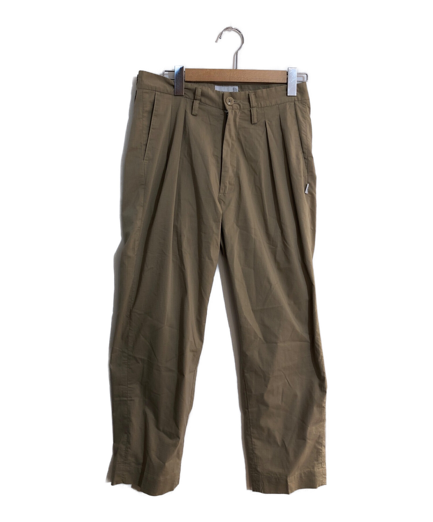 WTAPS (ダブルタップス) TUCK 01 TROUSERS/タックトラウザーズ ベージュ サイズ:1