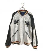TAILOR TOYOテーラー東洋）の古着「Early 1950s Style Acetate Souvenir Jacket “EAGLE” × “DRAGON & TIGER”」｜ネイビー