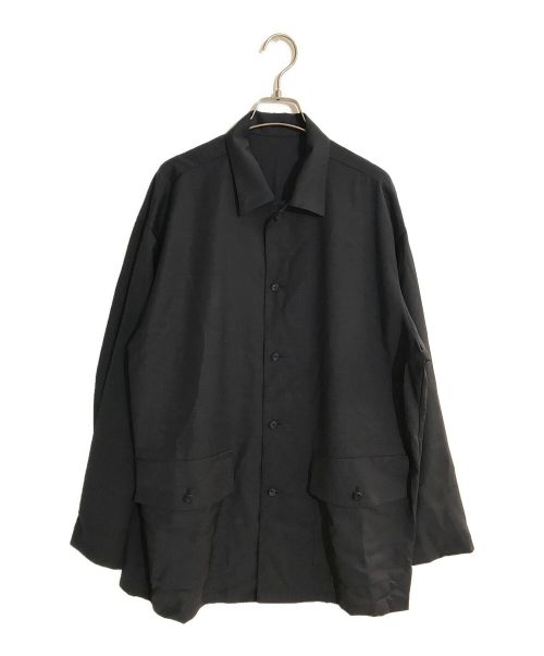 LA BOUCLE（ラ ブークル）LA BOUCLE (ラ ブークル) シャツカバーオール ファインウール ネイビー サイズ:SIZE 34の古着・服飾アイテム