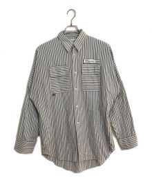 DAIRIKU（ダイリク）の古着「EMBROIDERY STRIPE FISHERMAN SHIRT/エンブロイダリーストライプフィッシャーマンシャツ」｜ブルー