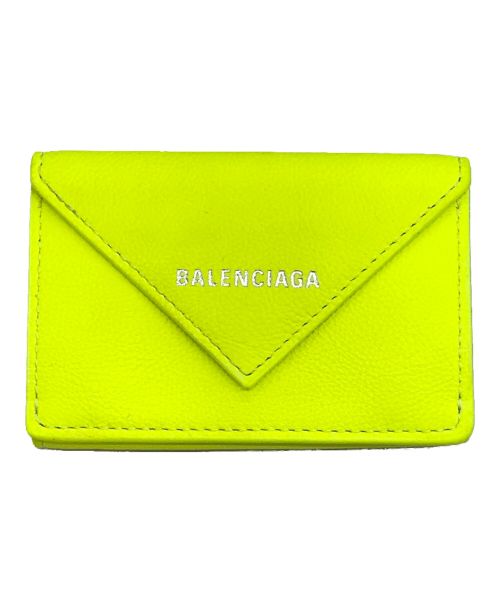 BALENCIAGA（バレンシアガ）BALENCIAGA (バレンシアガ) ペーパー ミニ ウォレット FLUO YELLOWの古着・服飾アイテム