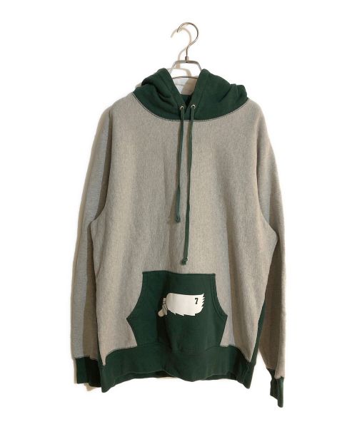 Noah（ノア）Noah (ノア) Runner Hoodie グレー×グリーン サイズ:SIZE XLの古着・服飾アイテム