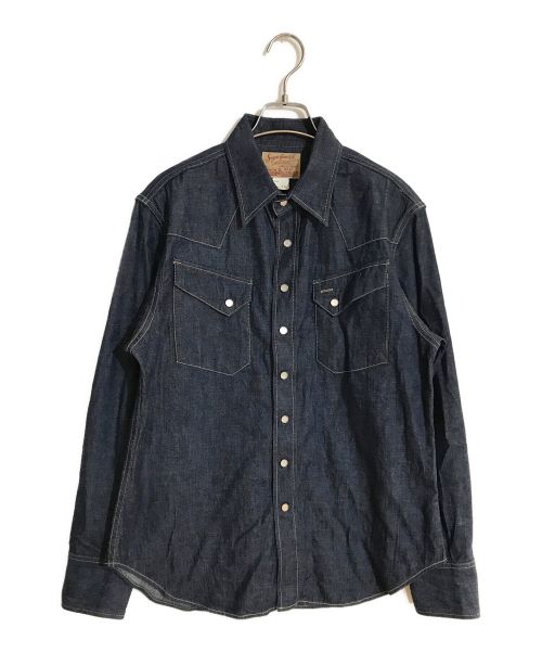 SUGAR CANE（シュガーケーン）SUGAR CANE (シュガーケーン) BLUE DENIM L/S WESTERN SHIRT/ブルーデニムL/Sウエスタンシャツ インディゴ サイズ:SIZE 15の古着・服飾アイテム