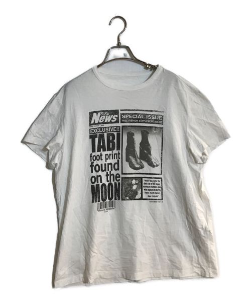 Maison Margiela 10（メゾンマルジェラ 10）Maison Margiela 10 (メゾンマルジェラ 10) タビ タブロイド Tシャツ ホワイト サイズ:SIZE 48の古着・服飾アイテム