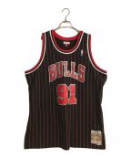 MITCHELL & NESSミッチェルアンドネス）の古着「CHICAGOBULLSゲームシャツ」｜レッド×ブラック