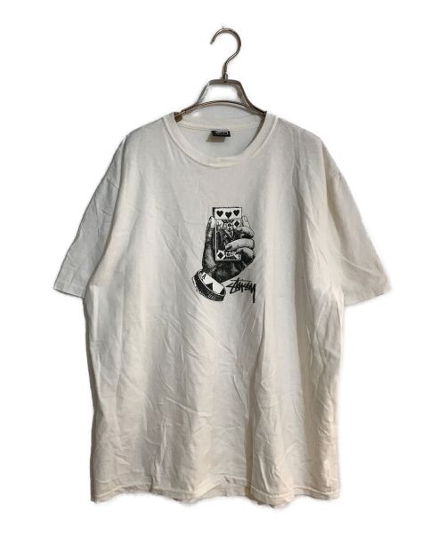 stussy（ステューシー）stussy (ステューシー) ALL BETS OFF TEE ホワイト サイズ:Lの古着・服飾アイテム