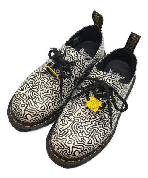 Dr.Martens（ドクターマーチン）Dr.Martens (ドクターマーチン) Keith Haring (キースヘリング) KEITH HARING/キース ヘリング ホワイト×ブラック サイズ:UK3の古着・服飾アイテム