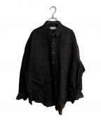 Graphpaperグラフペーパー）の古着「Linen Oversized B.D Shirt/リネンオーバーサイズB,Dシャツ」｜ブラック