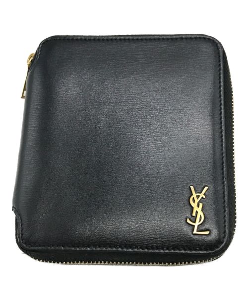 Saint Laurent Paris（サンローランパリ）Saint Laurent Paris (サンローランパリ) ラウンドジップウォレット ブラックの古着・服飾アイテム