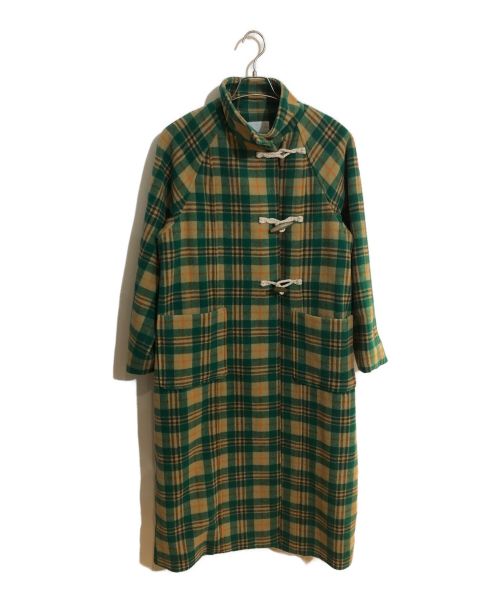 ROSE BUD（ローズバッド）ROSE BUD (ローズバッド) チェックロングダッフルコート グリーン×ベージュ サイズ:SIZE Sの古着・服飾アイテム