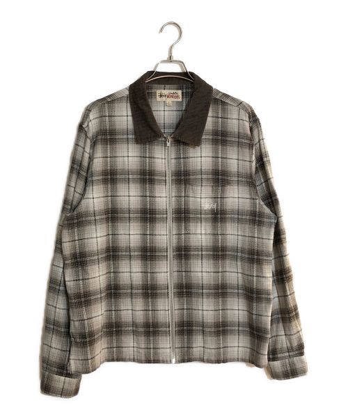 stussy（ステューシー）stussy (ステューシー) frank plaid zip/フランクプレイドジップ グレー サイズ:SIZE Lの古着・服飾アイテム