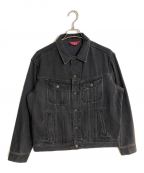 SUPREMEシュプリーム）の古着「new york painted trucker jacket/ニューヨーカーペインテッドトラッカージャケット」｜ブラック