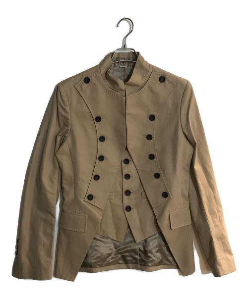 JOHN GALLIANO（ジョンガリアーノ）JOHN GALLIANO (ジョンガリアーノ) フェイクレイヤードナポレオンジャケット ベージュ サイズ:SIZE 46の古着・服飾アイテム