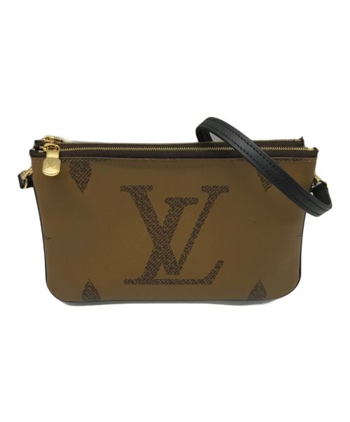 LOUIS VUITTON（ルイ ヴィトン）LOUIS VUITTON (ルイ ヴィトン) ポシェット・ドゥーブル ジップ ブラウンの古着・服飾アイテム