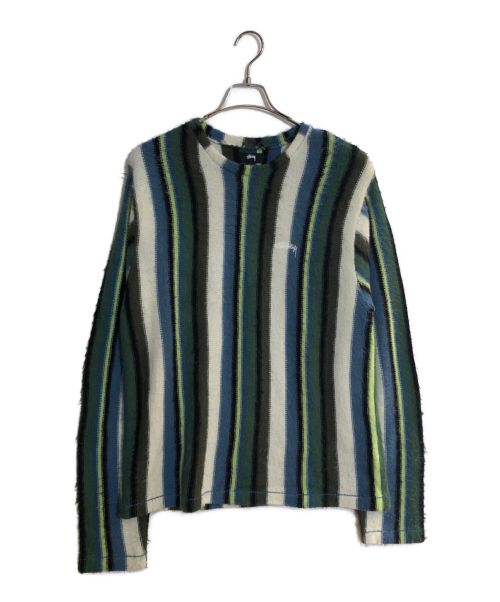 stussy（ステューシー）stussy (ステューシー) Vertical Striped Knit グリーン サイズ:SIZE Lの古着・服飾アイテム