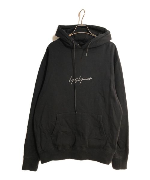 YOHJI YAMAMOTO（ヨウジヤマモト）YOHJI YAMAMOTO New Era (ニューエラ) NEW ERA Signature Logo Sweat Pullover Hoodie/ニューエラシグネチャーロゴスウェットプルオーバーフーディ ブラック サイズ:XLの古着・服飾アイテム