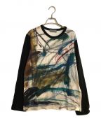 Yohji Yamamoto pour hommeヨウジヤマモト プールオム）の古着「YUUKA ASAKURA INKJET PRINTED LONG SLEEVE T-SHIRT B/インクジェットプリントロングスリーブTシャツ」｜マルチカラー