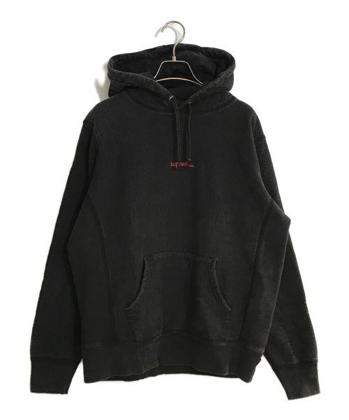 SUPREME（シュプリーム）Supreme (シュプリーム) Micro Logo Hooded Sweatshirt/マイクロロゴフーデットスウェットシャツ ブラック サイズ:SIZE Sの古着・服飾アイテム