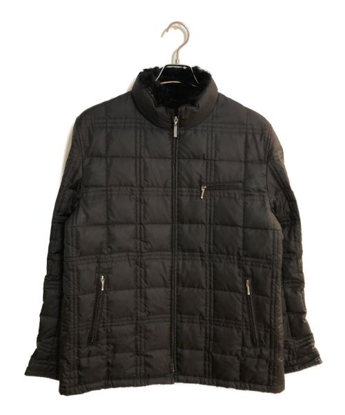 BURBERRY BLACK LABEL（バーバリーブラックレーベル）BURBERRY BLACK LABEL (バーバリーブラックレーベル) ラビットファーダウンジャケット ブラック サイズ:SIZE Lの古着・服飾アイテム