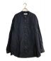 Graphpaper（グラフペーパー）の古着「Linen L/S Oversized Band Collar Shirt/リネンオーバーサイズバンドカラーシャツ」｜ネイビー