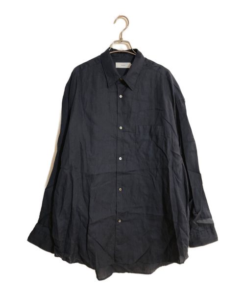 Graphpaper（グラフペーパー）Graphpaper (グラフペーパー) Linen L/S Oversized Regular Collar Shirt/リネンオーバーサイズレギュラーカラーシャツ ネイビー サイズ:Fの古着・服飾アイテム