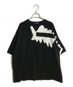 GROUND Yグラウンドワイ）の古着「Painted 5.6oz cotton Jersey Painted Big T-Shirt C/ペイント5.6オンスコットンジァージーペイントビッグティーシャツ」｜ブラック