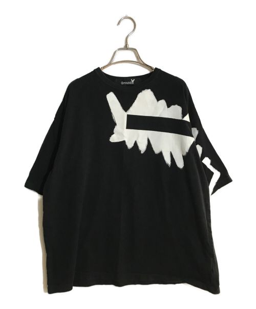 GROUND Y（グラウンドワイ）GROUND Y (グラウンドワイ) Painted 5.6oz cotton Jersey Painted Big T-Shirt C/ペイント5.6オンスコットンジァージーペイントビッグティーシャツ ブラック サイズ:SIZE 4の古着・服飾アイテム