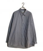 Graphpaperグラフペーパー）の古着「Thomas Mason for GP L/S Oversized Regular Collar Shirt/オーバーサイズレギュラーカラーシャツ」｜ブルー