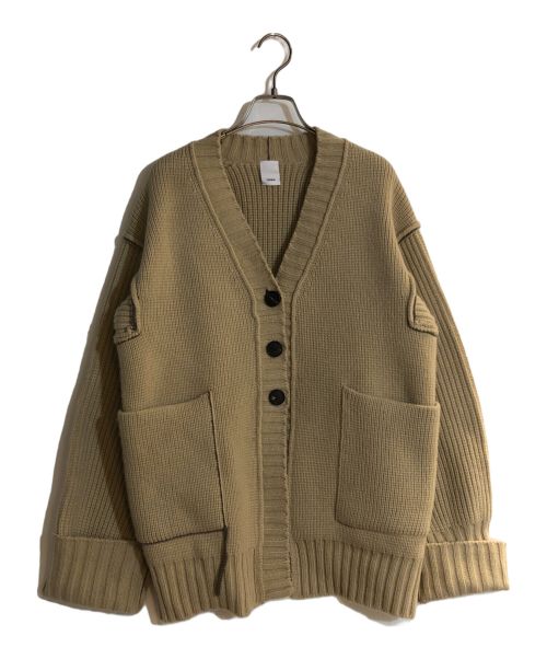 IHNN（イン）IHNN (イン) COLOR  STITCH LOWGAUGE CARDIGAN/カラーステッチオーガンジーカーディガン ベージュ サイズ:Freeの古着・服飾アイテム