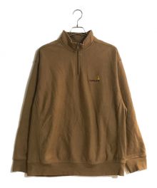 Carhartt WIP（カーハート）の古着「Half zip Americn script sweat/ハーフジップアメリカンスクリプトスウェット」｜ブラウン