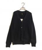 BATONERバトナ―）の古着「HARD TWIST WOOL V-NECK CARDIGAN/ハードツイストウールVネックカーディガン」｜ネイビー