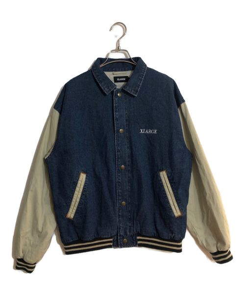 X-LARGE（エクストララージ）X-LARGE (エクストララージ) DENIM VARSITY JACKET/デニムバーシティジャケット インディゴ サイズ:SIZE Mの古着・服飾アイテム