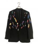 PAUL SMITHポールスミス）の古着「FEATHER EMBROIDERED WOOL JACKE」｜ブラック